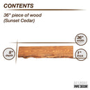RESTORE Sunset Cedar 36 in. Live Edge Wood Shelf (Wood Only)