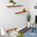 RESTORE Sunset Cedar 36 in. Live Edge Wood Shelf (Wood Only) by PIPE DECOR