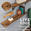 RESTORE Trail Brown 36 in. Live Edge Wood Shelf (Wood Only)