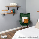 RESTORE Trail Brown 36 in. Live Edge Wood Shelf (Wood Only)