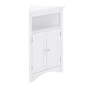 Bathroom Floor Corner Cabinet with Doors and Shelves