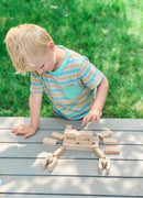 32 Pcs Wooden Math Number Building Blocks Set with Tray