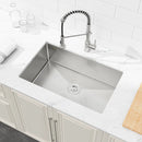Stainless Steel Kitchen Sink, 30″x19″ Drop In Single Bowl, Undermount Handmade Sink in Brushed Nickel by HouseOfZazla