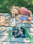 32 Pcs Wooden Math Number Building Blocks Set with Tray