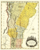 Vintage Map of Vermont 1814