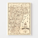 Vintage Map of Vermont 1890