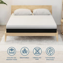 12'' Hybrid Mattress, Cooling Memory Foam & Pocket Springs Medium Firm - White - Queen by HouseOfZazla