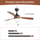 Ceiling Fan With 3 Blades, Remote Control, Reversible DC Motor, Noiseless Operation, 3 Downrods by HouseOfZazla