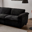 Luxury Chenille Upholstered U Shape Sofa with Two Ottomans