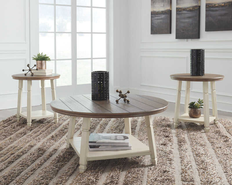 Bolanbrook - Occasional Table Set (Set of 3) - White / Brown / Beige, photo 2 of 5