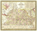 Vintage Map of Virginia 1853
