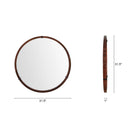 Hausen - Mid-Century Modern Round Accent Wall Mirror - Brown Walnut by HouseOfZazla