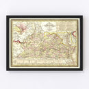 Vintage Map of Virginia 1853