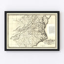 Vintage Map of Virginia 1876
