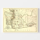 Vintage Map of Washington 1866