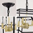 4 Light Metal Lantern Tiered Pendant Hanging Light Fixtures, Industrial Farmhouse Adjustable Height Chandeliers For Dining Room Hallway Foyer Entryway (E12 Bulbs Not Included) by HouseOfZazla