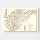 Vintage Map of West Virginia 1918