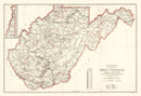 Vintage Map of West Virginia 1918