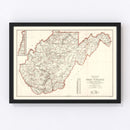 Vintage Map of West Virginia 1918
