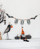 Iron Boo Banner With Bats, For Halloween Holiday Decor - Black / Gray / Orange by HouseOfZazla