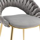 Accent Chairs Set of 2, Velvet Side Chairs with Gold Legs, Mid-Century Upholstered Dining Chairs for Living Room, Kitchen, Bedroom, Beauty Room