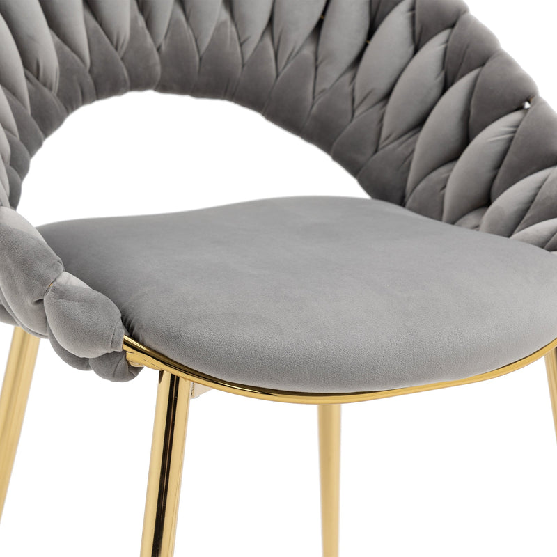 Accent Chairs Set of 2, Velvet Side Chairs with Gold Legs, Mid-Century Upholstered Dining Chairs for Living Room, Kitchen, Bedroom, Beauty Room