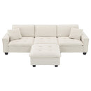 Walker Edison | Modern Cloud Sectional L Shape Couch w Ottoman