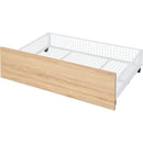 Twin Size Metal House Bed with Two Drawers, White