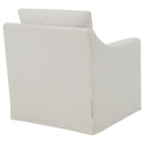 Winter Upholstered Sloped Arm Accent Swivel Chair Beige