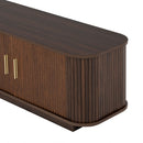 70" TV Stand With Ample Storage, Refined Curved Corners - Dark Brown by HouseOfZazla