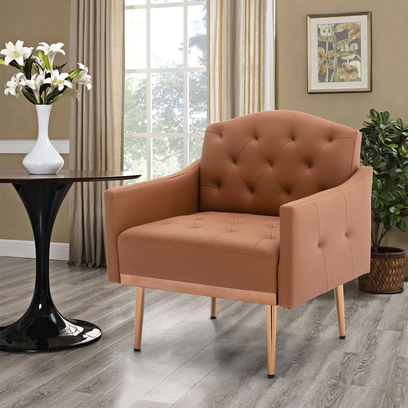 Accent Chair, leisure single sofa with Rose Golden feet