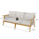 Outdoor Acacia Wood and Rope 3 Seater Patio Sofa by HouseOfZazla