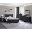 Jeremiah - 6 Drawer Dresser With Mirror - Black by HouseOfZazla