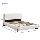 Queen Size Elegant Terry Upholstered Bed - White by HouseOfZazla