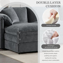 Modular Sectional With Deep And Wide Seat, Cloud Couch Set With Double Cushions Sofa With Movable Ottoman by HouseOfZazla