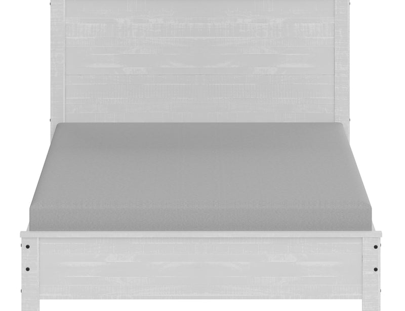 Albany Solid Wood White Bed, Modern Rustic Wooden Full Size Bed Frame Box Spring Needed