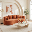 90-Inch Curved Modern Chenille Sofa