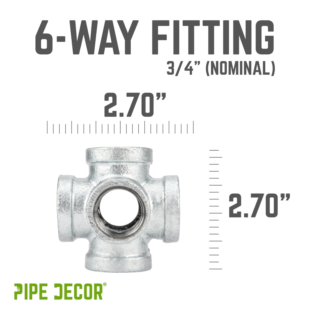 3/4 in. Galvanized 6-Way Fitting, photo 2 of 10