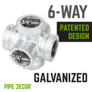3/4 in. Galvanized 6-Way Fitting