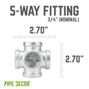 3/4 in. Galvanized 5-Way Fitting