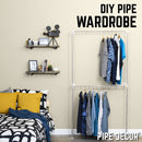Galvanized Wall Mounted Double Hung Clothing Rack