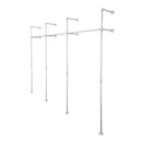 115 in. Galvanized Wall Mounted Clothing Rack, Triple