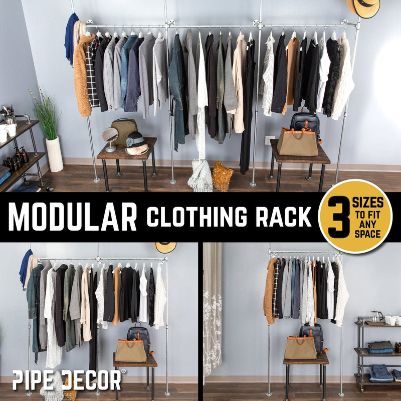 115 in. Galvanized Wall Mounted Clothing Rack, Triple, photo 6 of 8