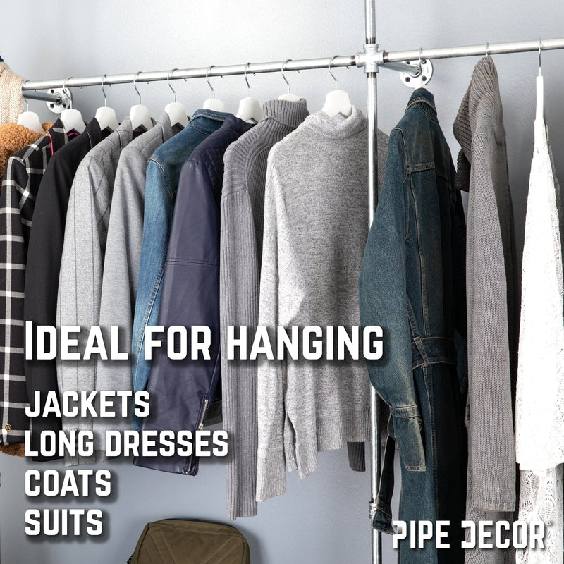 115 in. Galvanized Wall Mounted Clothing Rack, Triple, photo 7 of 8