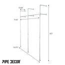 76.375 in. Galvanized Wall Mounted Clothing Rack, Double