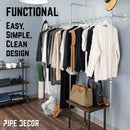 76.375 in. Galvanized Wall Mounted Clothing Rack, Double