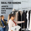 76.375 in. Galvanized Wall Mounted Clothing Rack, Double