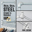 41 in. Galvanized Wall Mounted Clothing Rack, Single