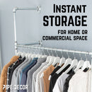 41 in. Galvanized Wall Mounted Clothing Rack, Single