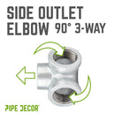 1 in. Galvanized Side Outlet Elbow by PIPE DECOR